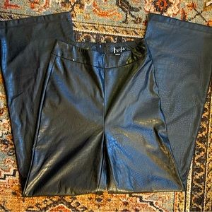Windsor black Faux Leather snakeskin bootcut flared pants